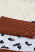Turtleneck Splicing Chunky Knit Pullover Sweater